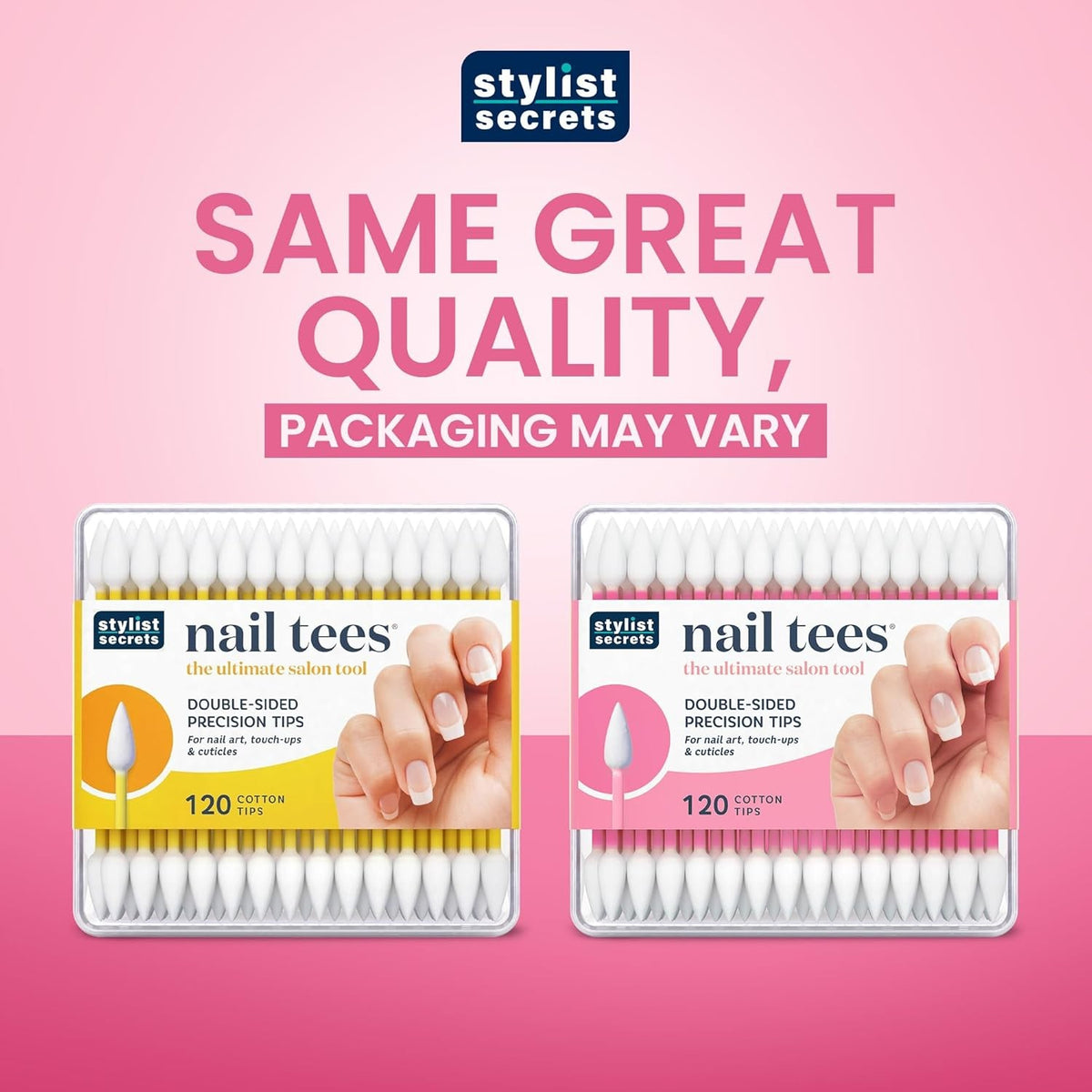 Cotton Tip Nail Tools 120 Count (3 Pack) – Double-Pointed Q-Tip Style for Precise Nail Care