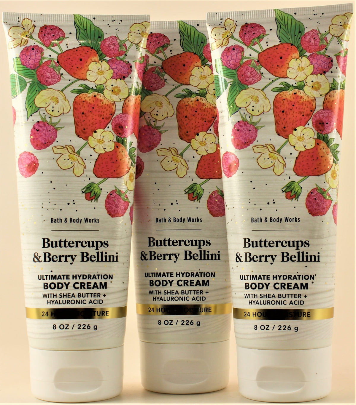 Buttercups & Berry Belini Body Cream Lotion 8oz - Set of 3