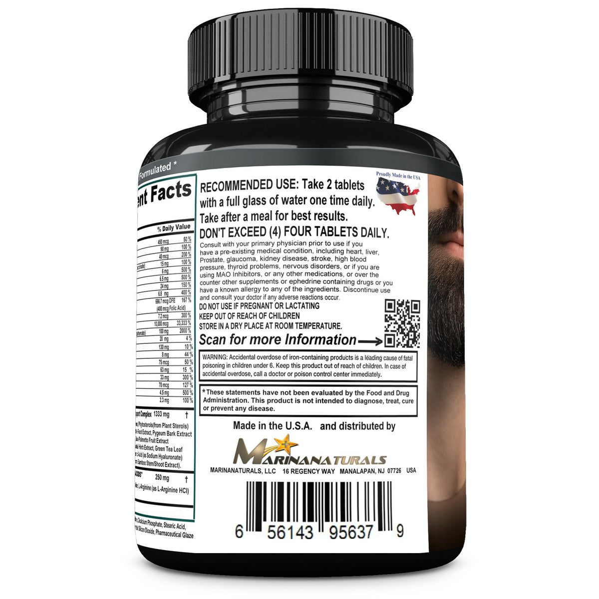 Beard Growth Supplement for Men – Biotin, Collagen & Keratin