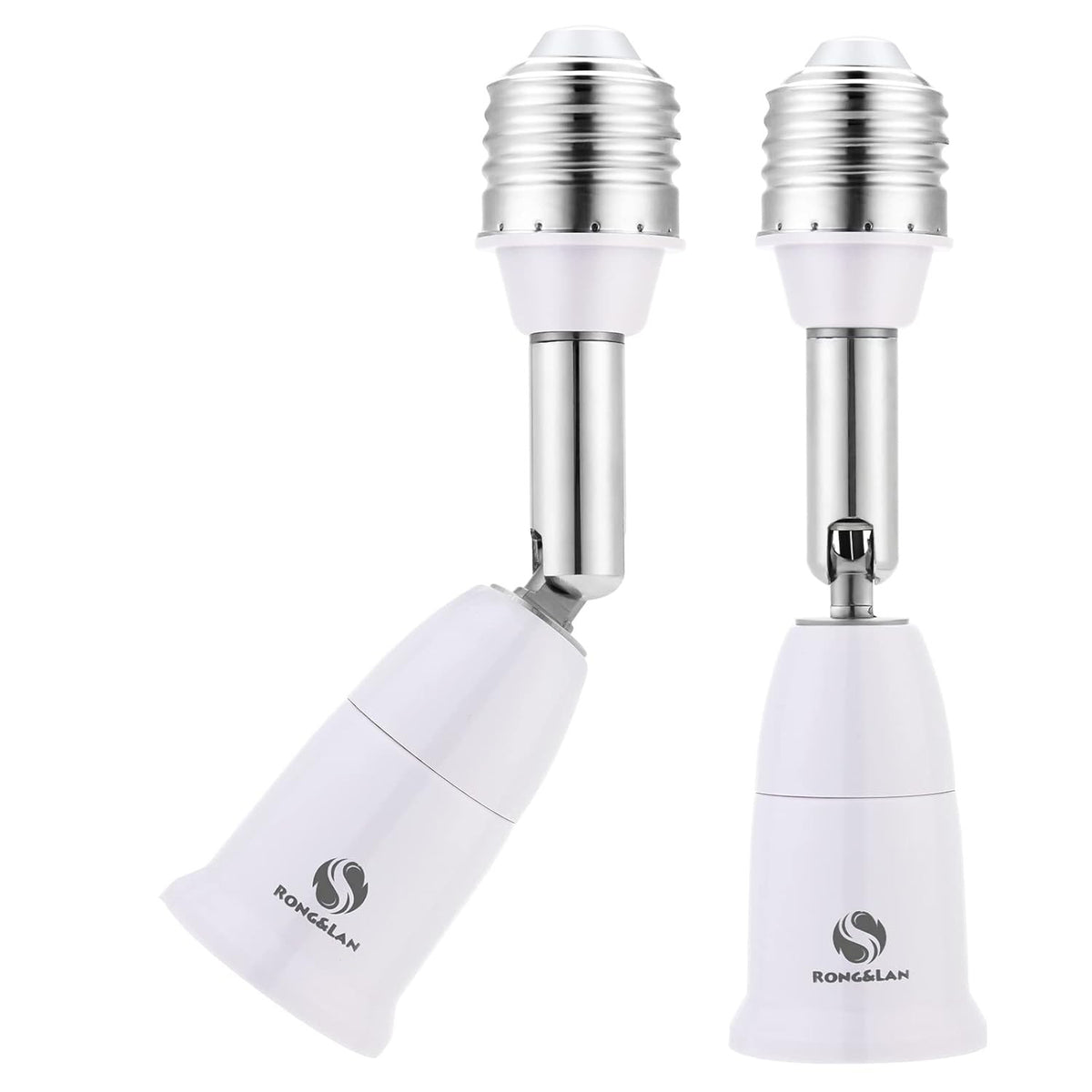 E26/E27 Adjustable Light Socket Extender 180° Bendable 2-Pack