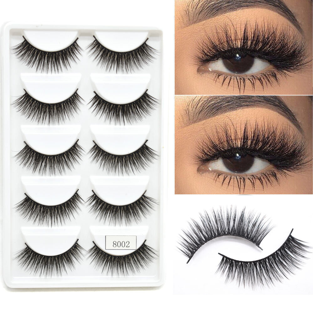False Eyelashes 3D Mink Style Full Strip Lashes Natural Glam Reusable