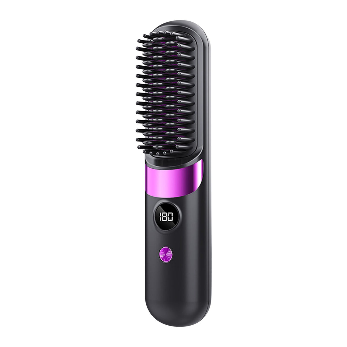 Rechargeable Black Ceramic Hair Straightener Brush Portable Styling Tool