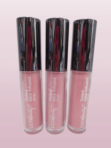 Lip Oil Set - Tinted Juice Infused Baby Pink Lip Care 3 Pack