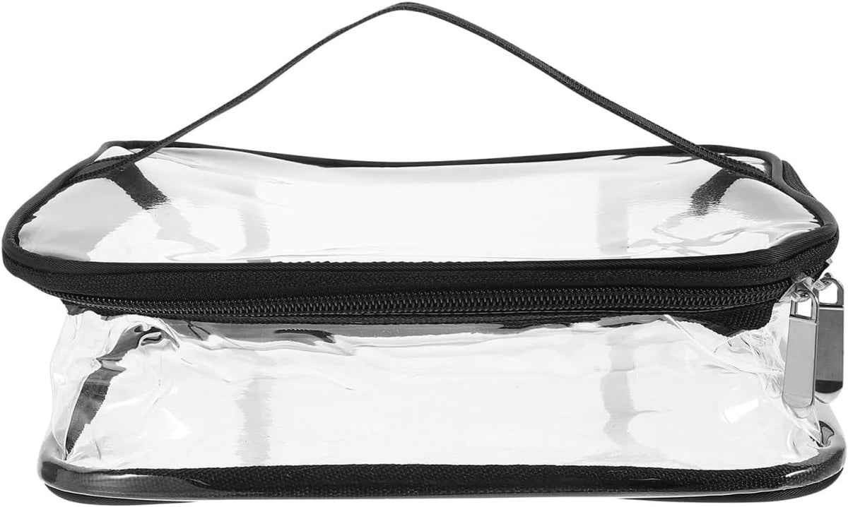 Clear Handheld Lunch Bag 9.84x7.87x3.34 Inches PVC Travel & Makeup Storage