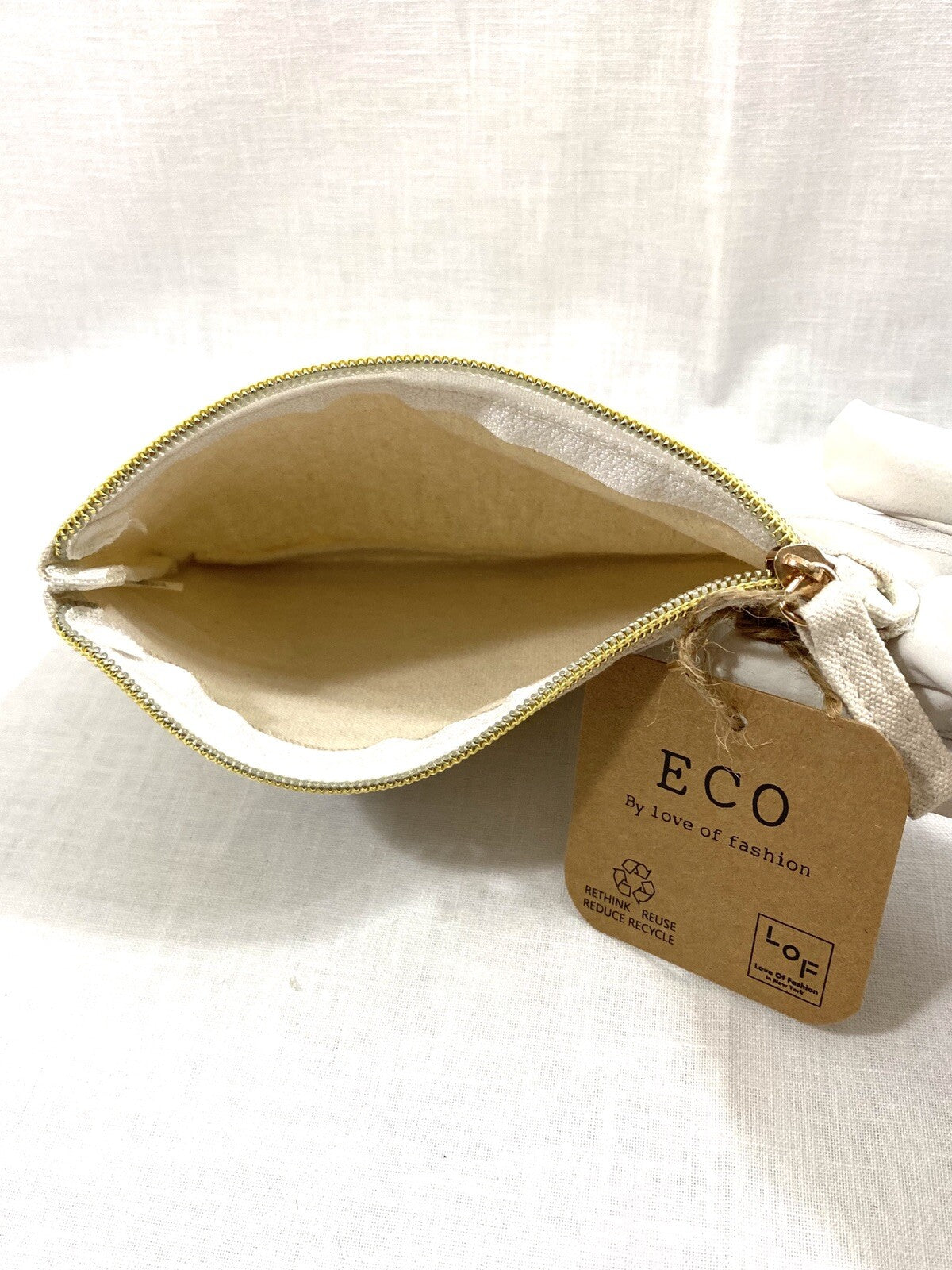 Summer Time Cosmetic Bag - Travel Makeup Pouch with Zip Closure, White