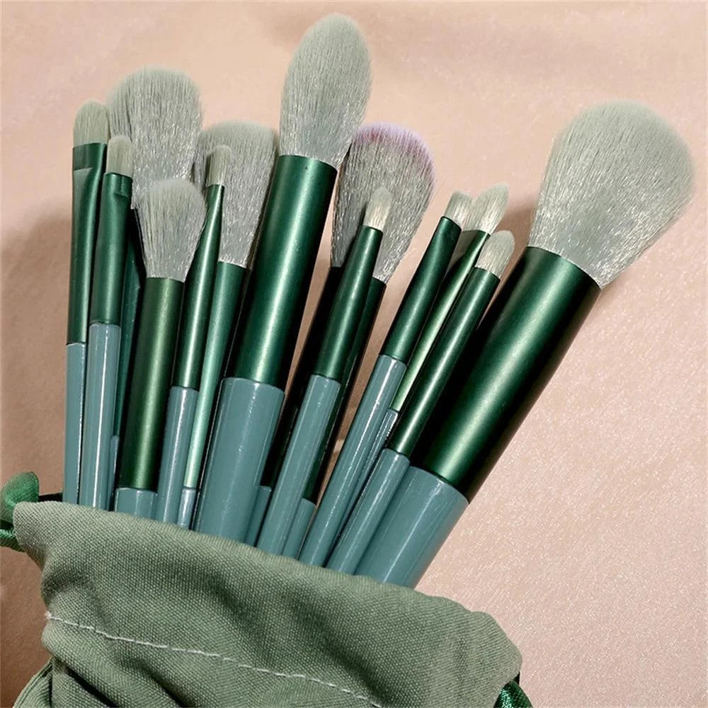 13-Piece Professional Makeup Brush Set for Face & Eyes
