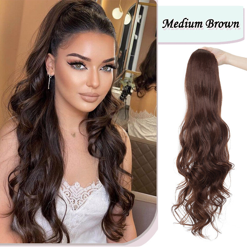 Long Wavy Clip-In Ponytail Hair Extension - Thick Natural Look
