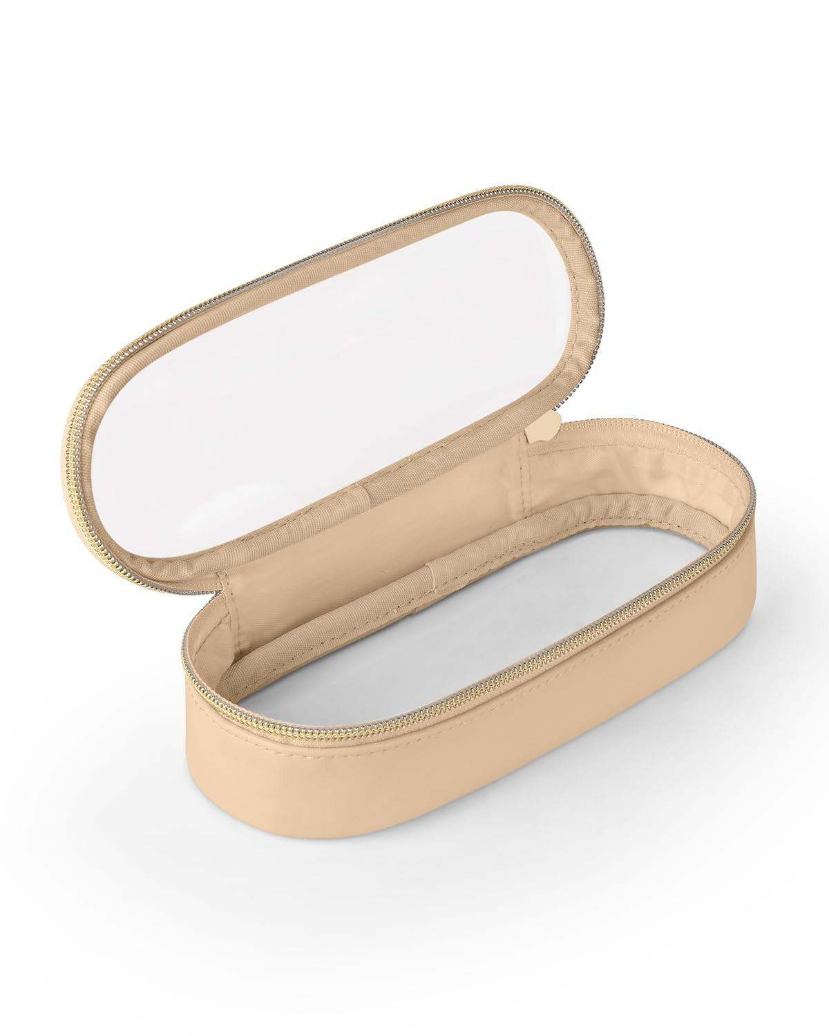 Travel Makeup Brush Holder Leather Waterproof Case Khaki