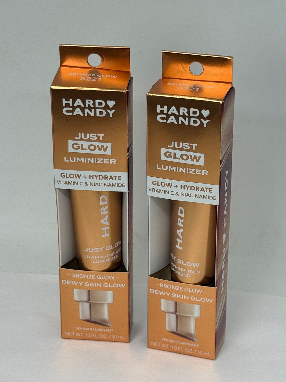Hard Candy Just Glow Luminizer Serum Bronze Glow - 2 Pack, Face & Body Highlighter