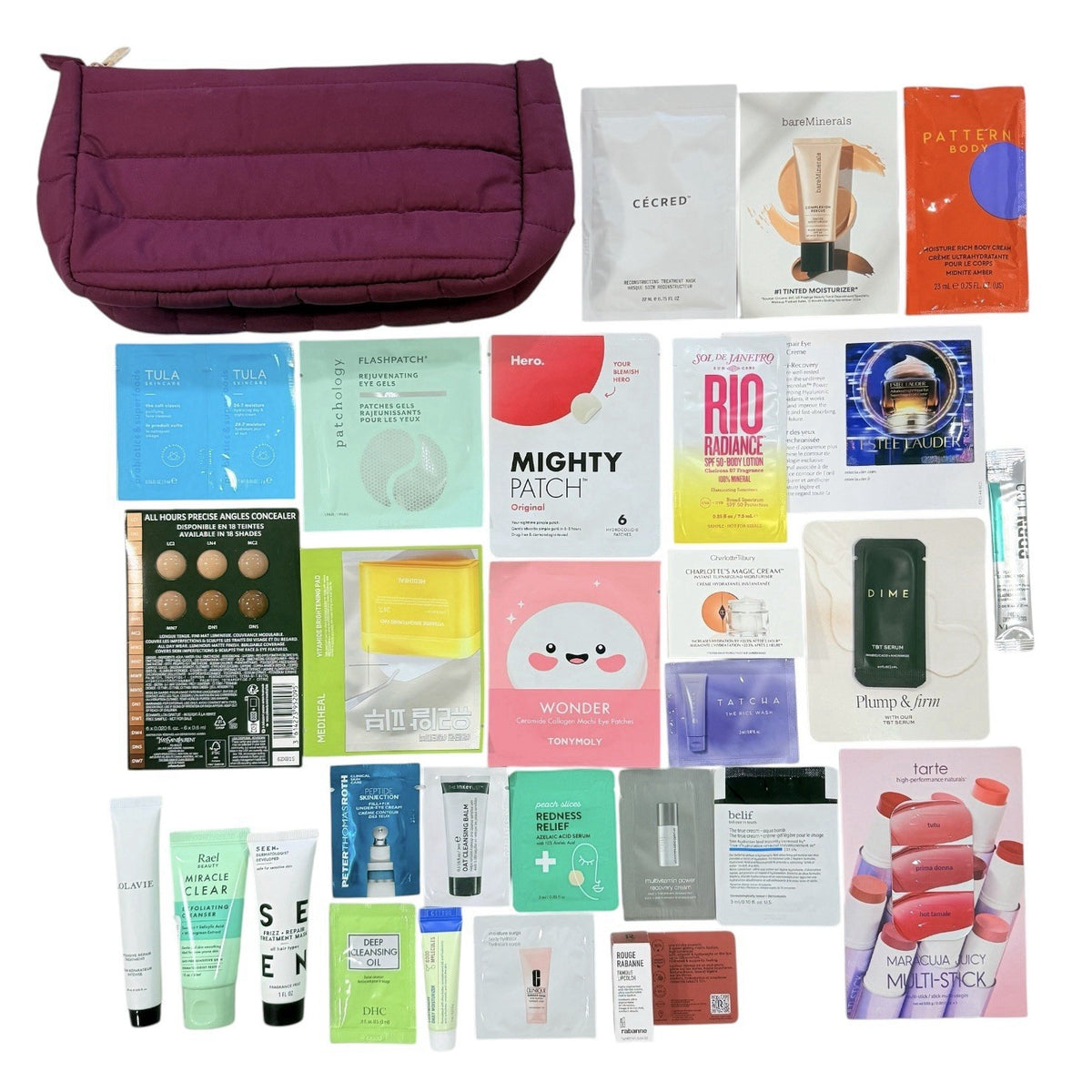 Ulta Beauty 28-Piece Sample Gift Set with Makeup, Skincare & Travel Bag