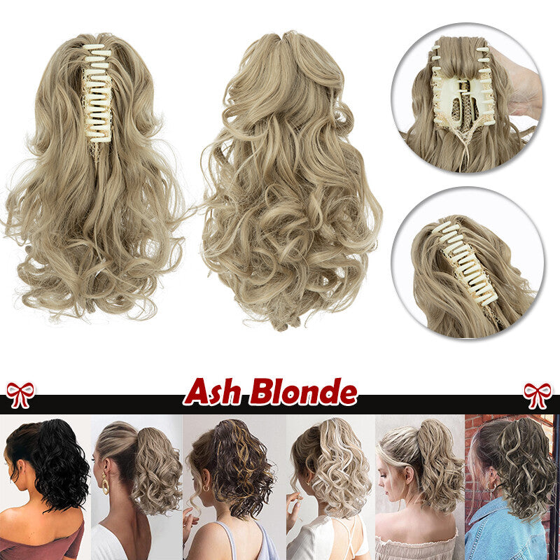Claw Ponytail Extensions Curly Straight Hair in Multiple Lengths & Colors