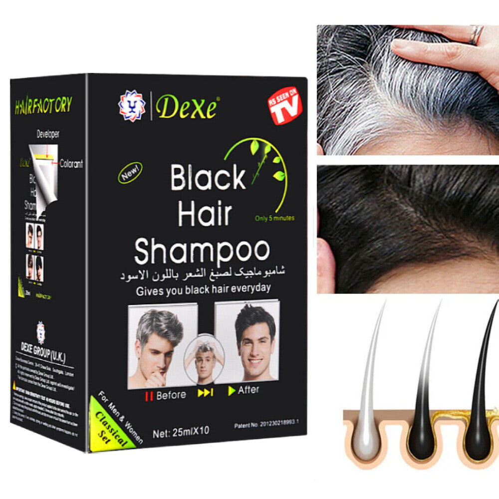 Black Hair Dye Shampoo for Gray Hair – 30 Pack