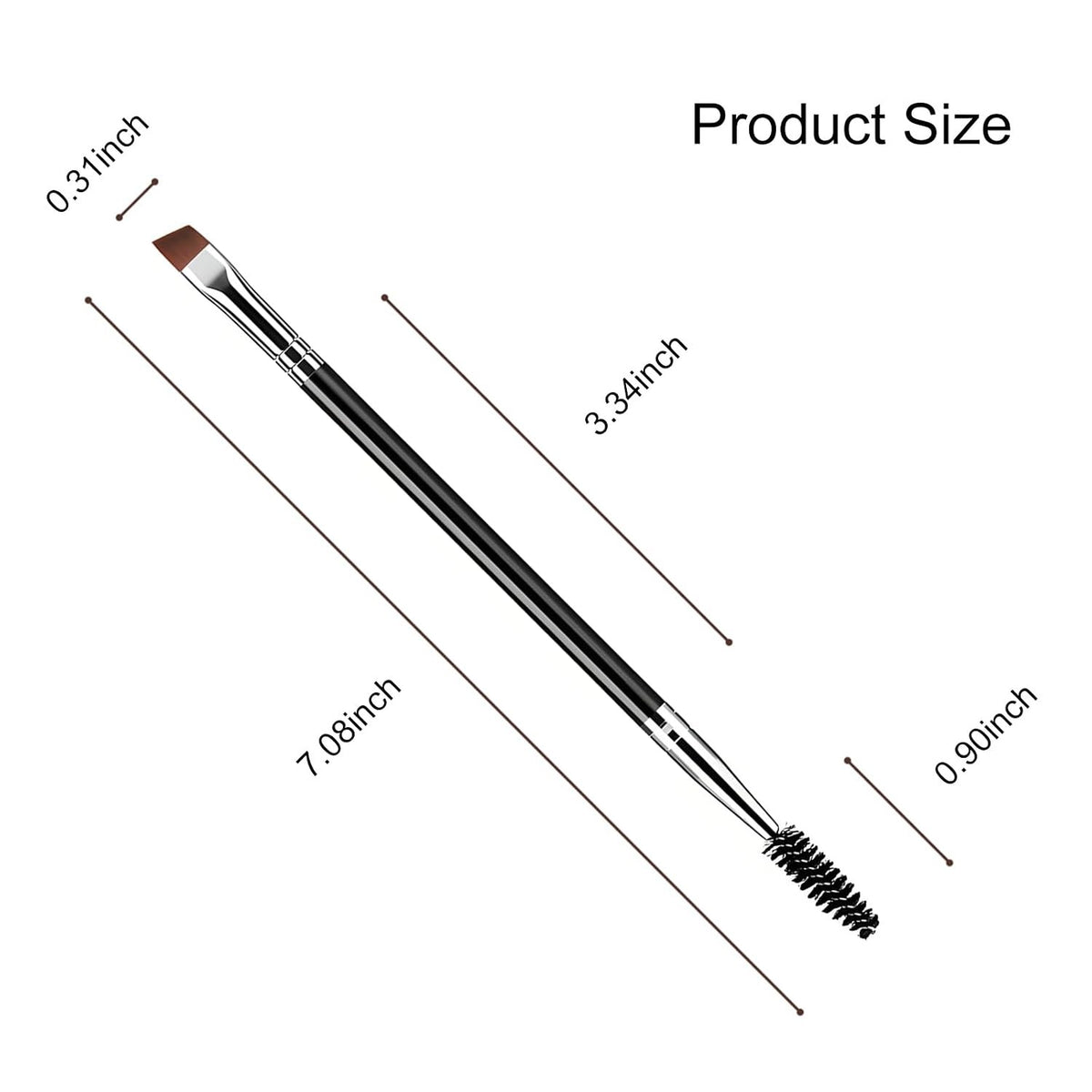 Eyebrow Brush Set with Angled & Spoolie Brushes for Grooming & Lash Separation