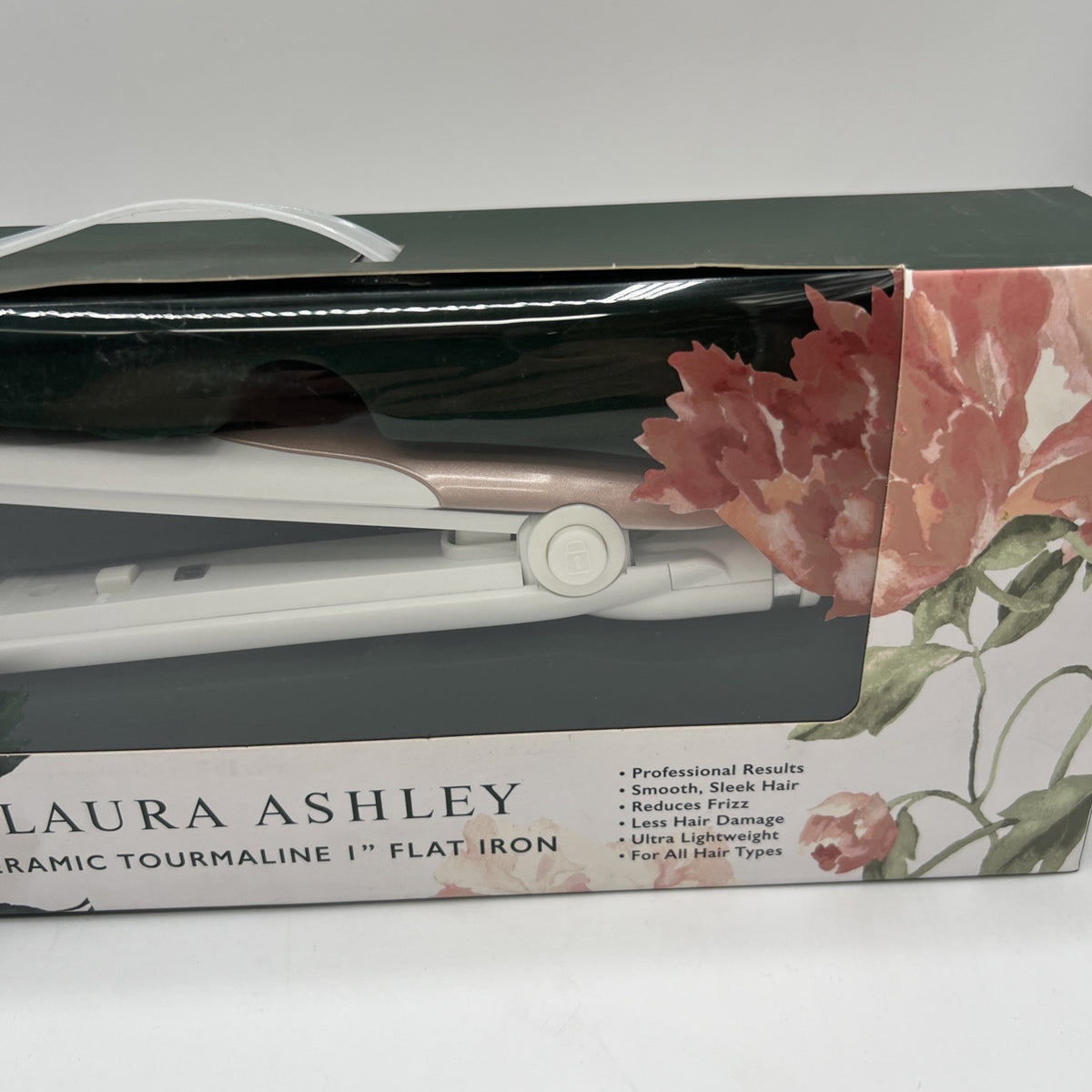 Ceramic Tourmaline Flat Iron 1 Inch Hair Straightener White