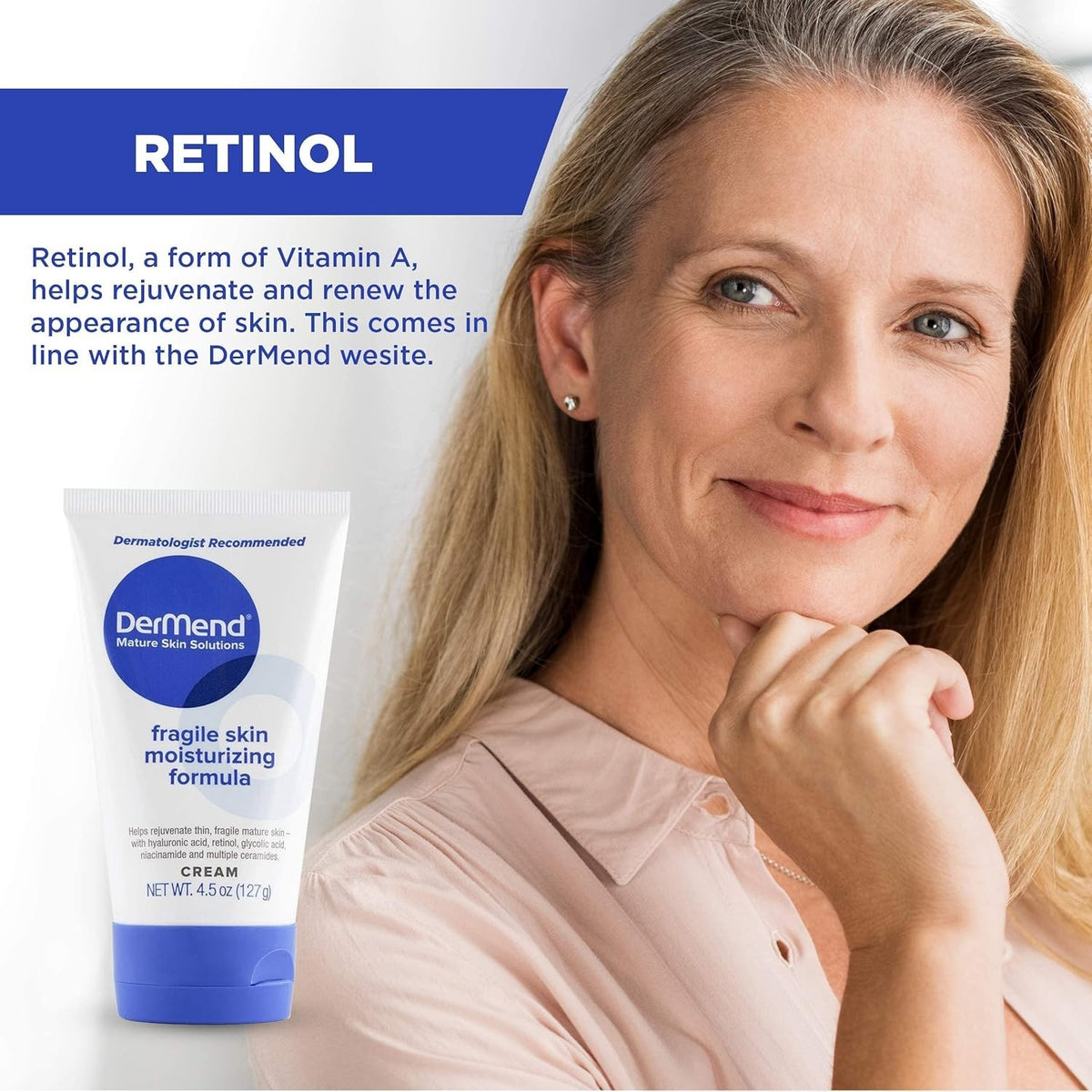 DerMend Fragile Skin Moisturizing Formula Cream 4.5 Oz. Daily Unisex