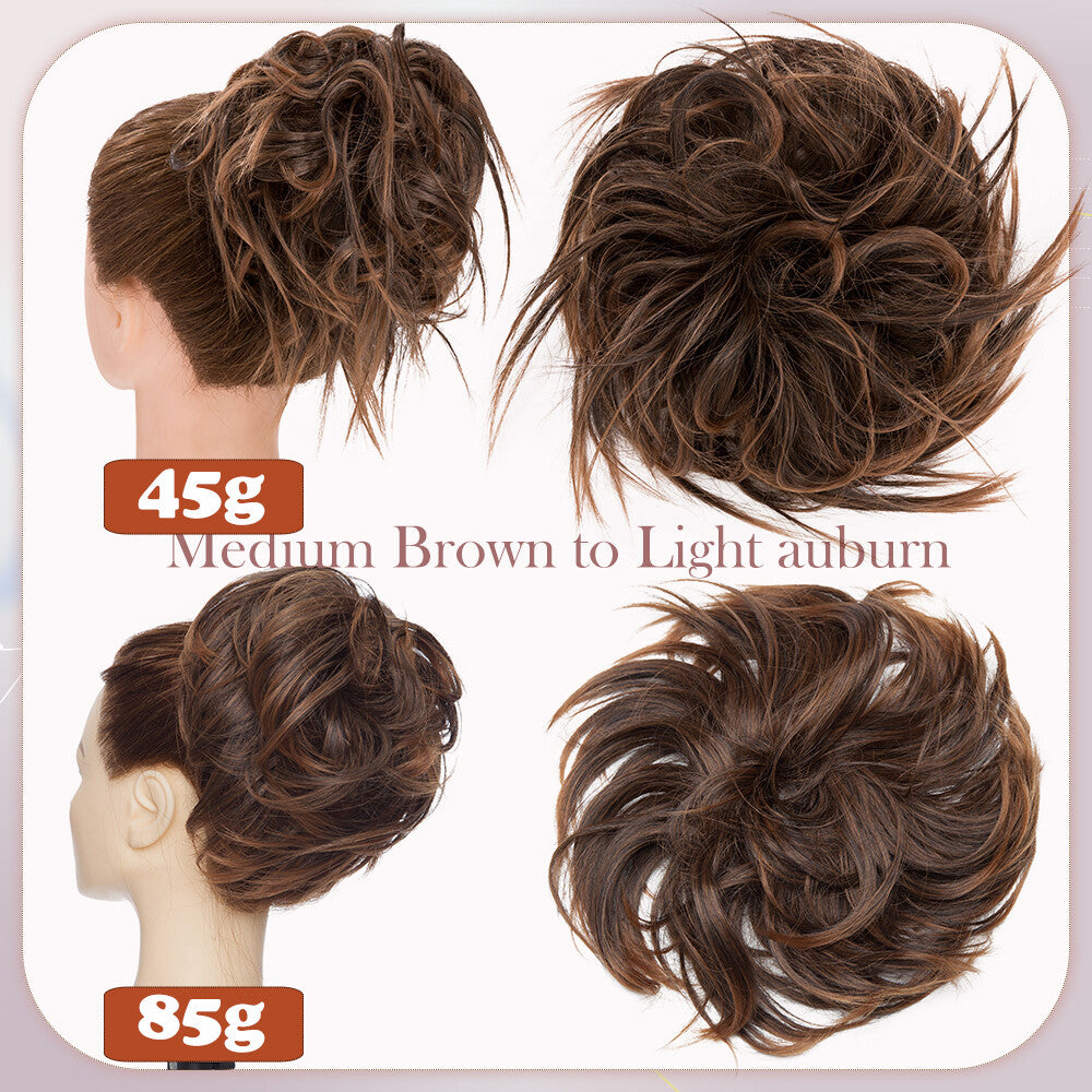 Large Messy Bun Hair Extension Wrap - Thick, Natural Look, Adjustable Updo