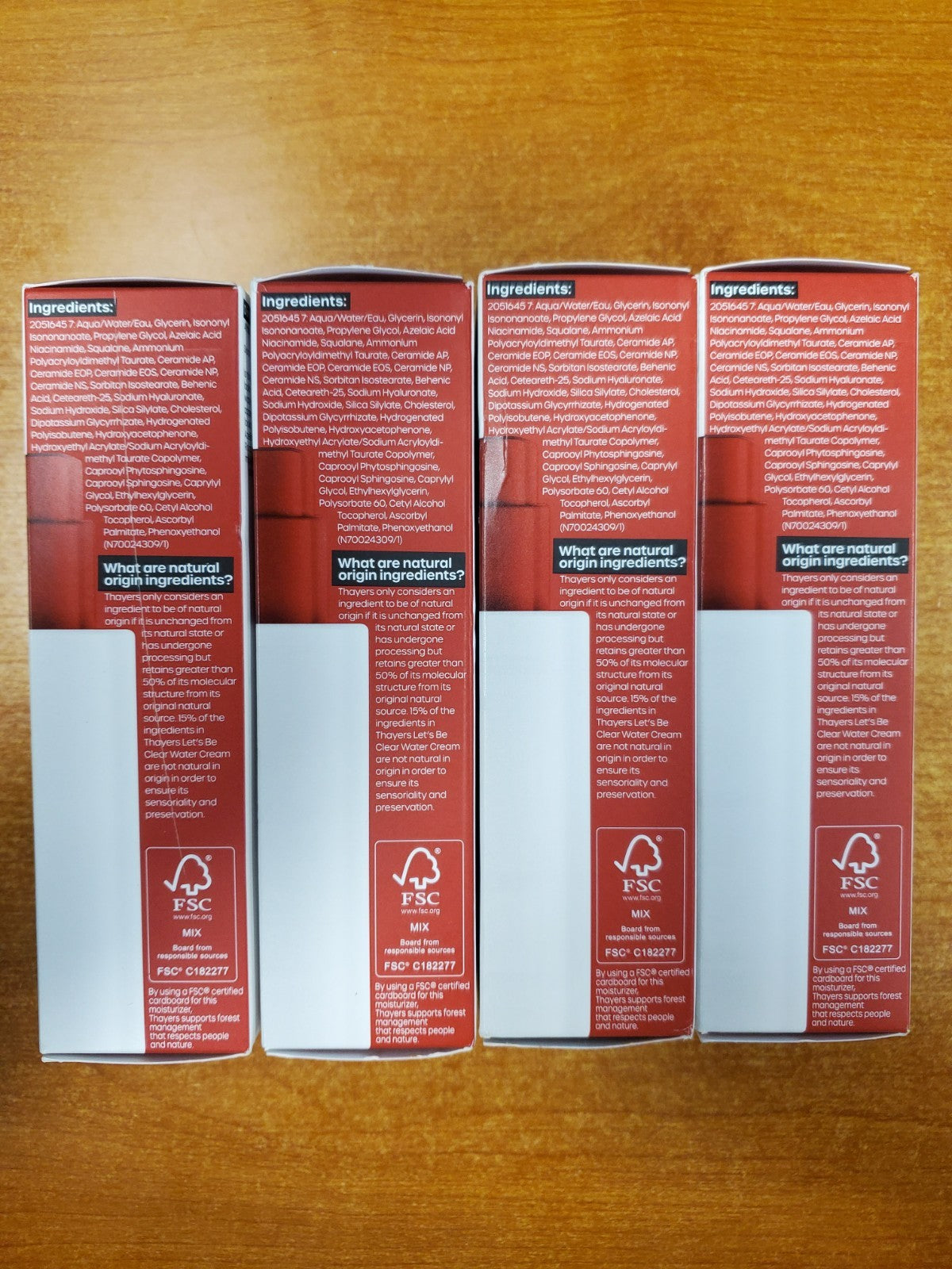 Thayers Let's Be Clear Water Face Cream 4 Pack - 2.5 oz each