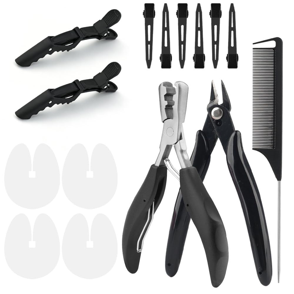 Keratin Bonding Tool Kit for K Tip Hair 4Pcs Acrylic Black