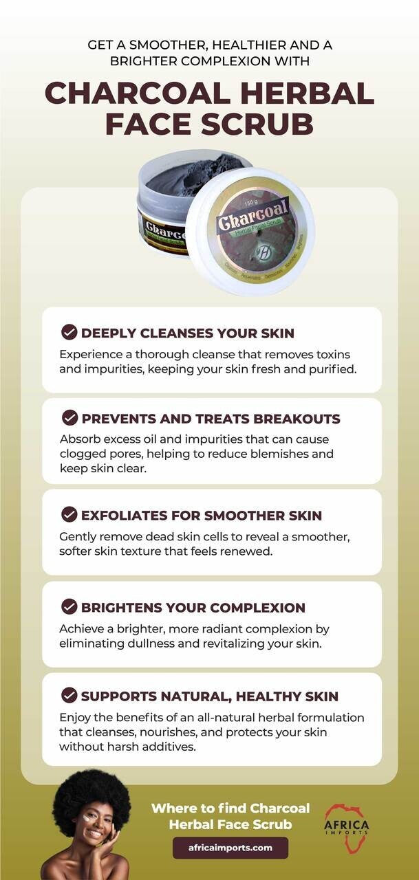 Charcoal Herbal Face Scrub for Deep Pore Cleansing & Wrinkle Reduction