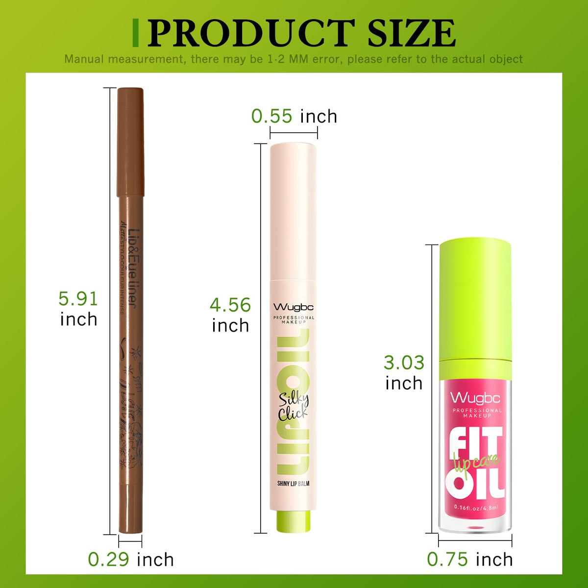 Lip Makeup Set with Lip Liner & Hydrating Lip Gloss Oil - 3 Pieces