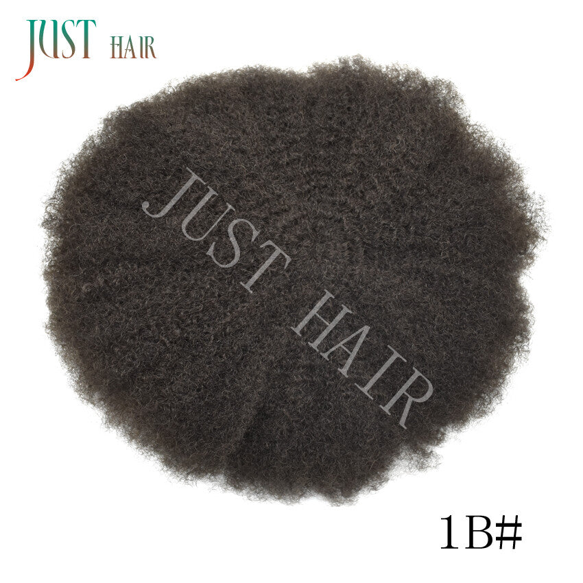 Men's Afro Curly Hair Units for Black Men - Thin Skin Toupee & Hairpieces