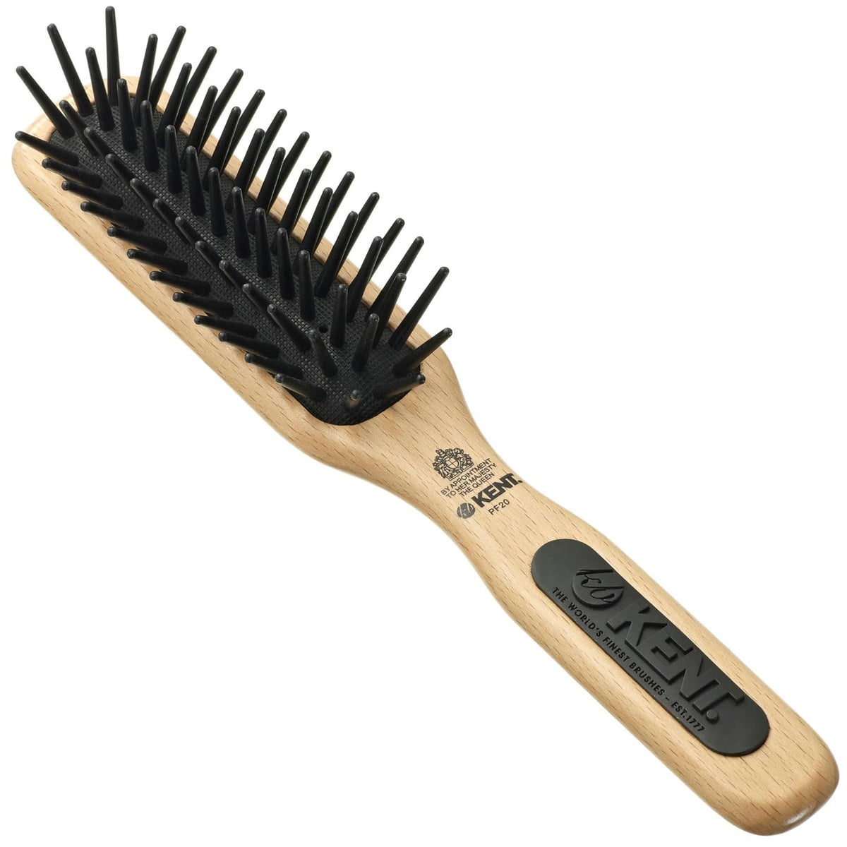 Kent PF20 Narrow Cushion Paddle Hair Brush for Detangling & Scalp Care
