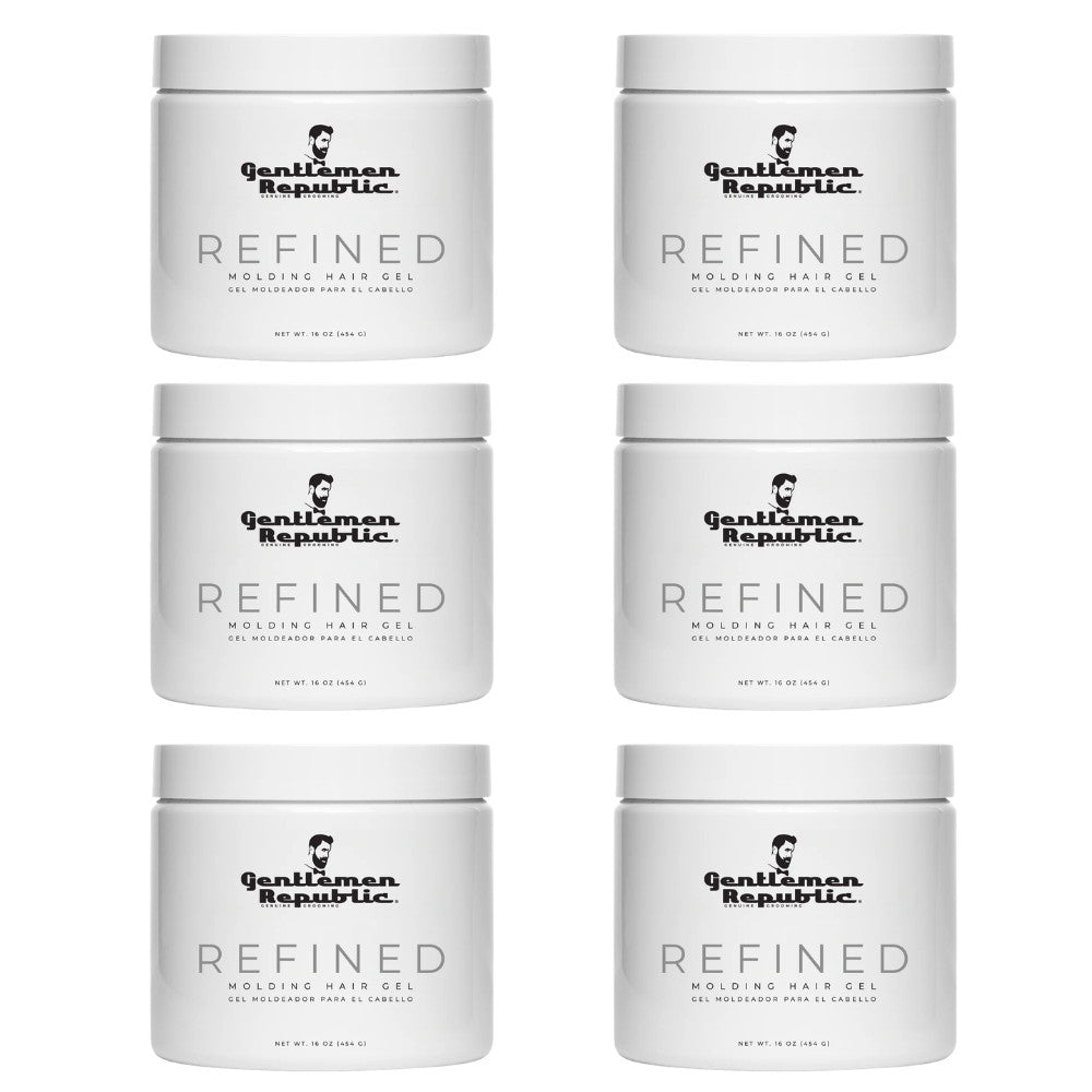 Refined Hair Gel for Men - Hard Hold & High Shine, 16oz, Premium Styling