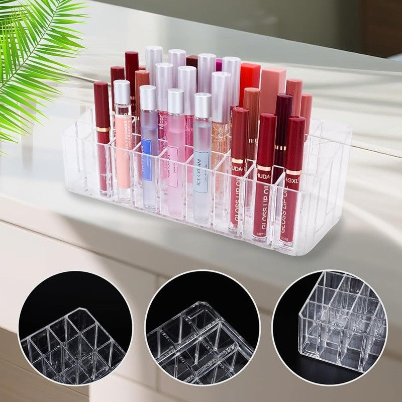Acrylic Lip Gloss Organizer with 36 Slots - Makeup & Perfume Display Case