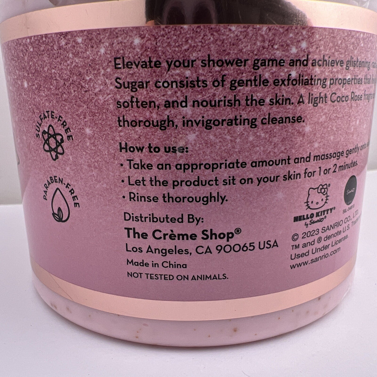 The Creme Shop x H Kitty Crystal Cleanse Sugar Body Scrub COCO ROSE,