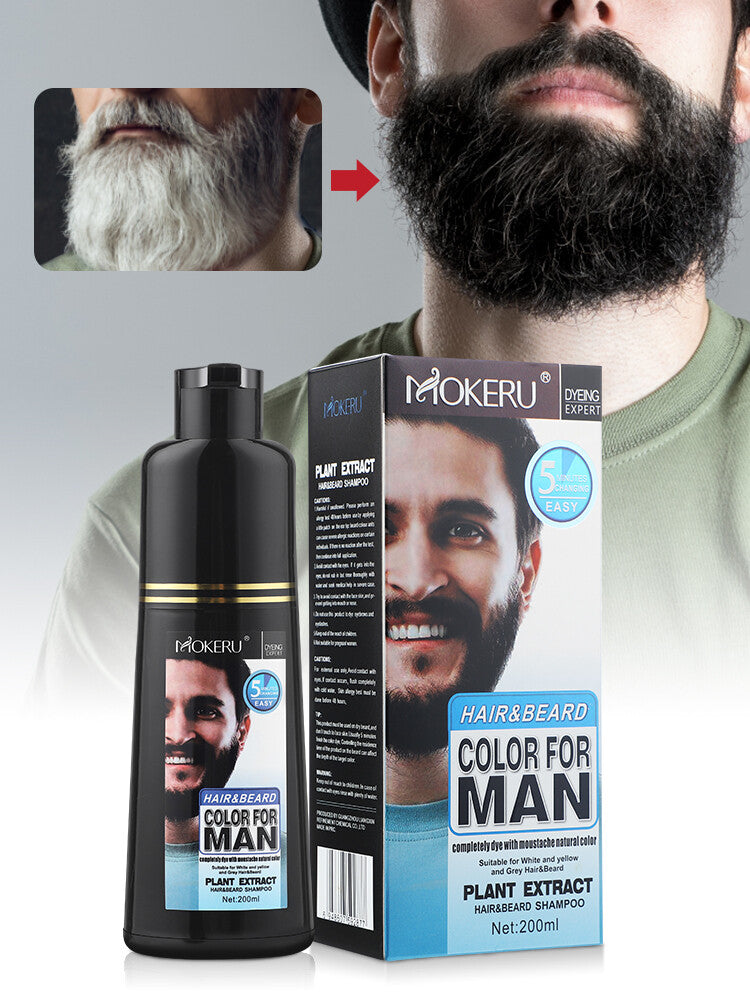 Beard Dye Shampoo Black - 2 Pack, 200ml
