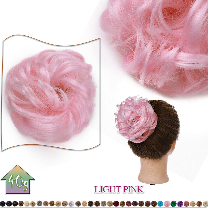 Curly Messy Bun Hair Extension Scrunchie Natural Updo Thick Human Hair