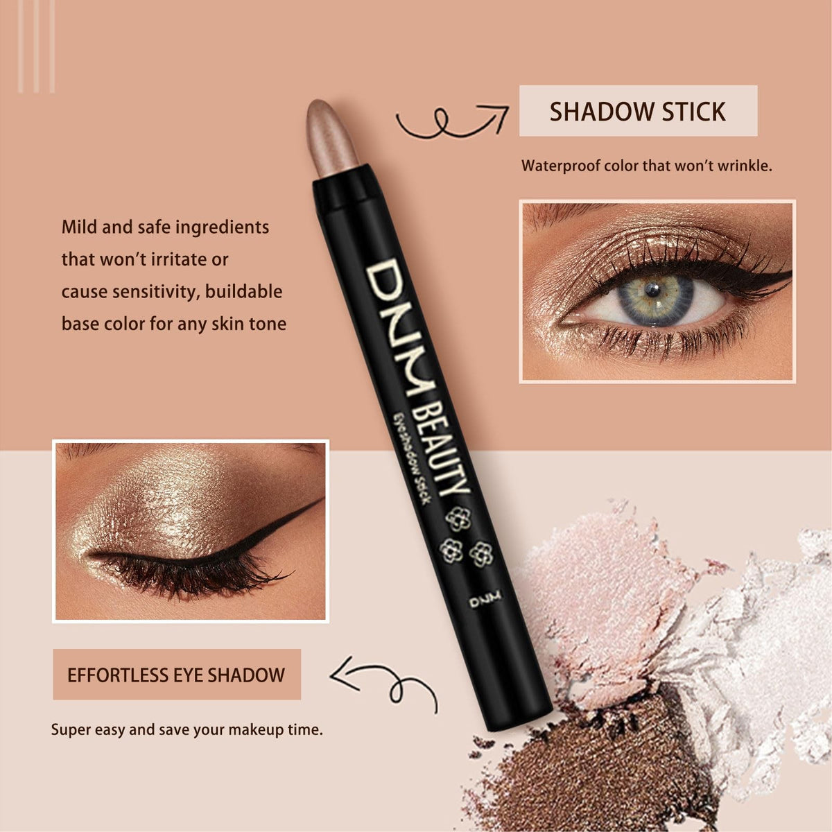 12-Color Shimmer Eye Shadow Pen Set with Retractable Tips