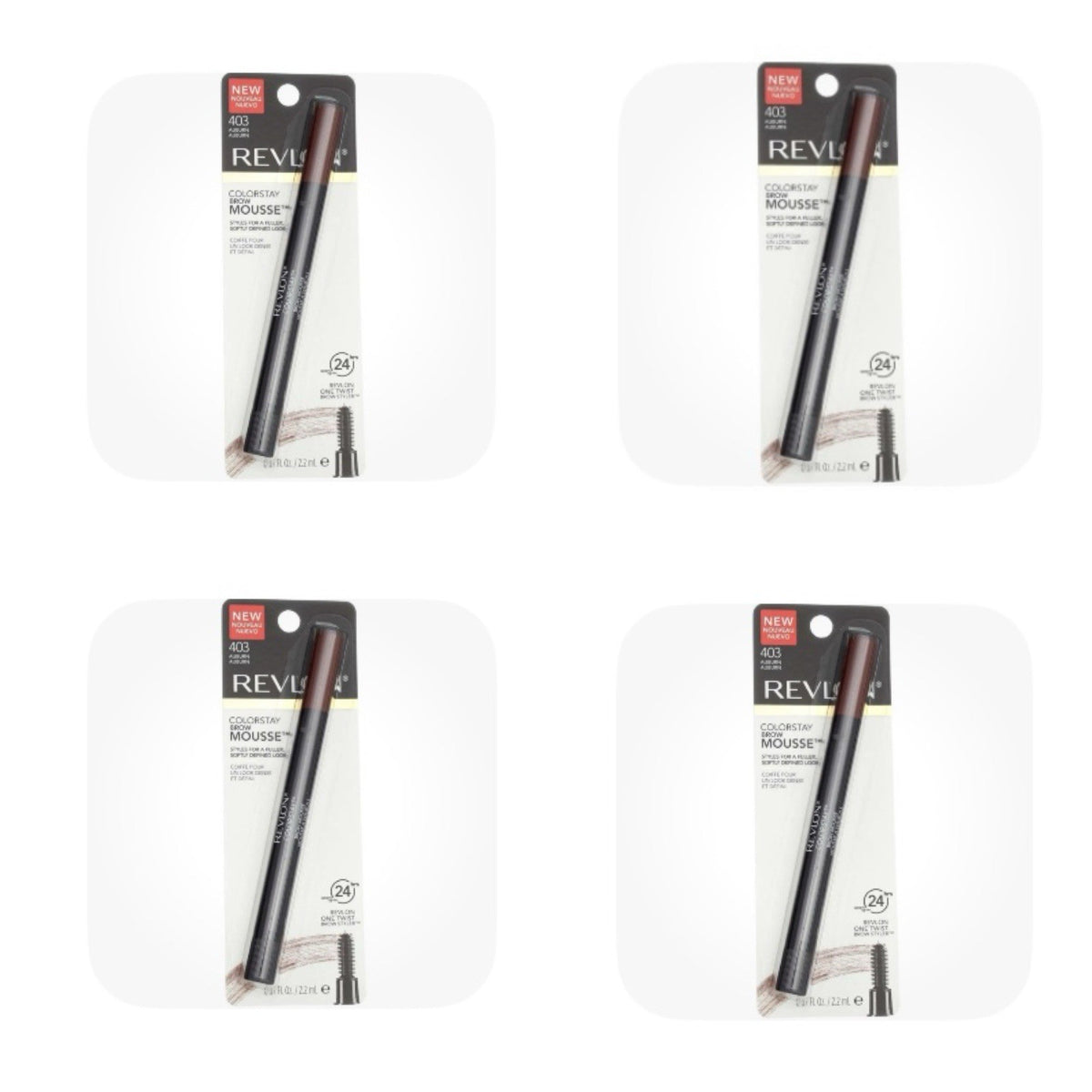 Revlon ColorStay Brow Mousse Set - Auburn 4 Pack, 0.07oz Each