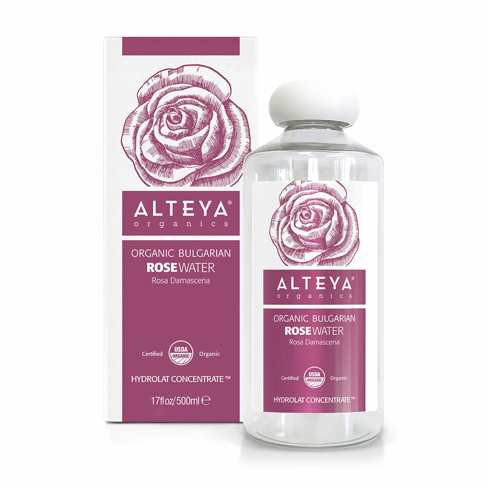 Organic Rose Water - Pure Bulgarian Floral Hydrosol for Skin Care & Sensitive Skin