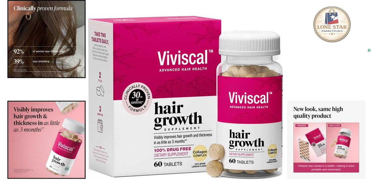 Hair Growth Supplements for Women - Clinically Proven 60 Lemon Tablets - Drug-Free & Nourishing