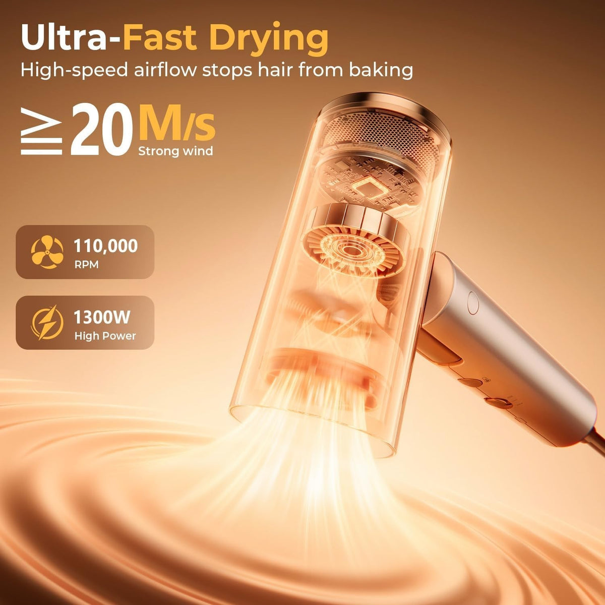 5-in-1 Hair Dryer Brush Styler with Fast Drying & Plasma Ions - Travel Ready