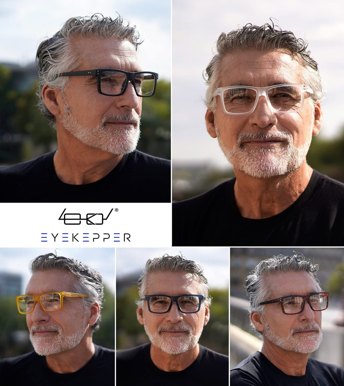 Oversized Square Reading Glasses +1.50 5-Pack Mix Color for Men & Women