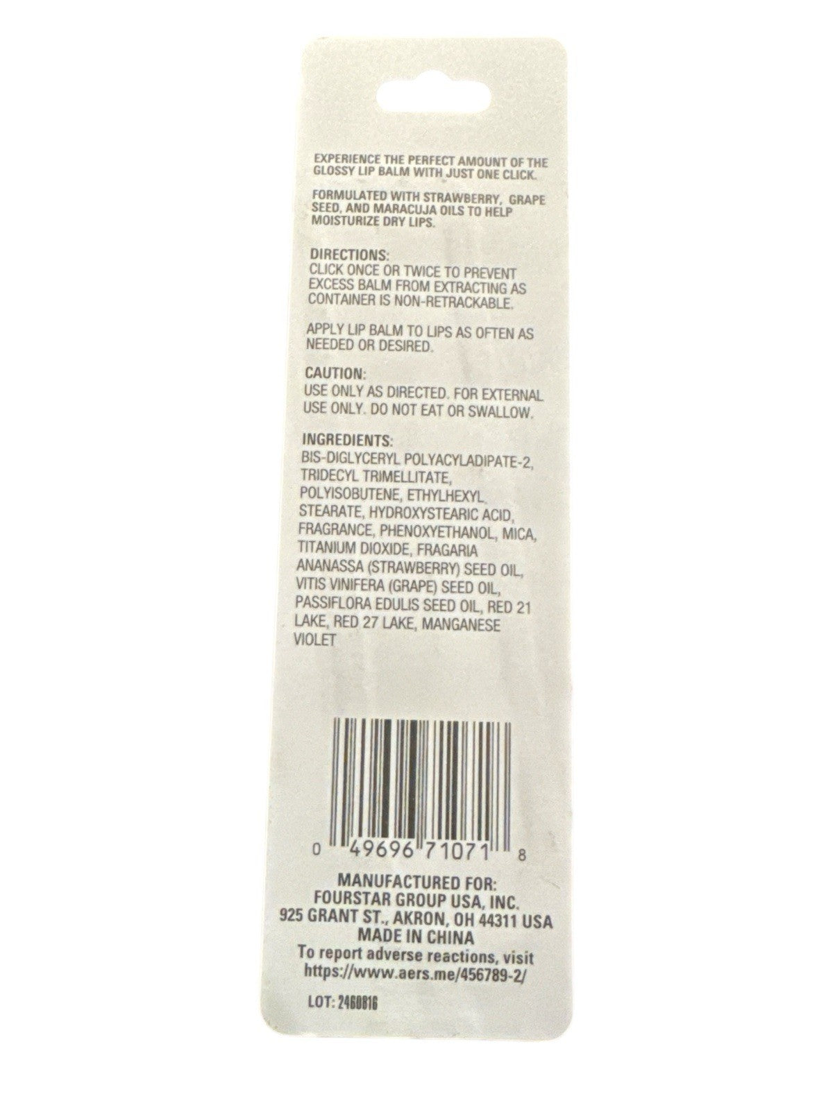 Plumping Glossy Lip Balm Magenta - Moisturizing Lip Care with Natural Oils