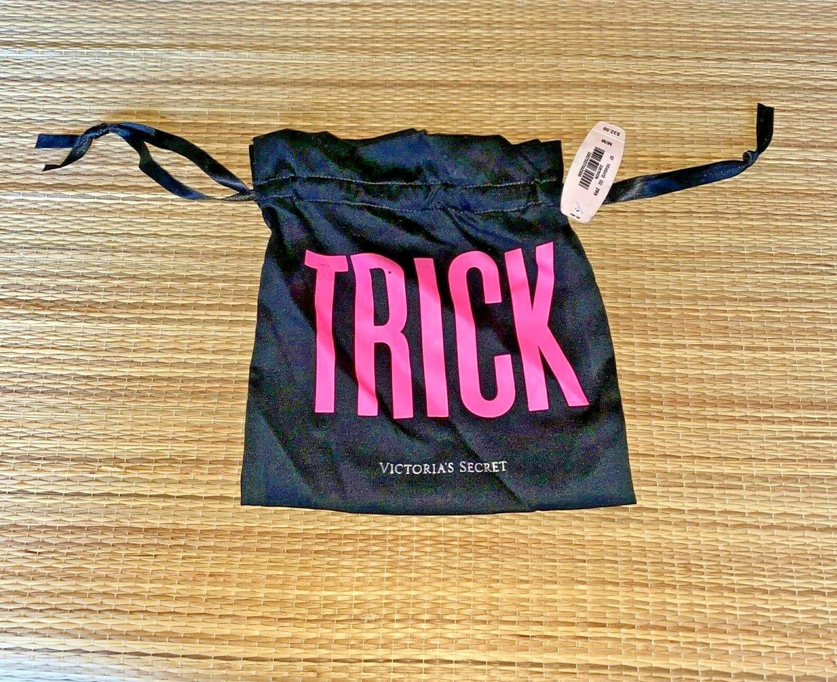 Victoria's Secret Trick or Treat Gift Bags - Black Drawstring Halloween Bags, 5x6 Inches, Pack of 35