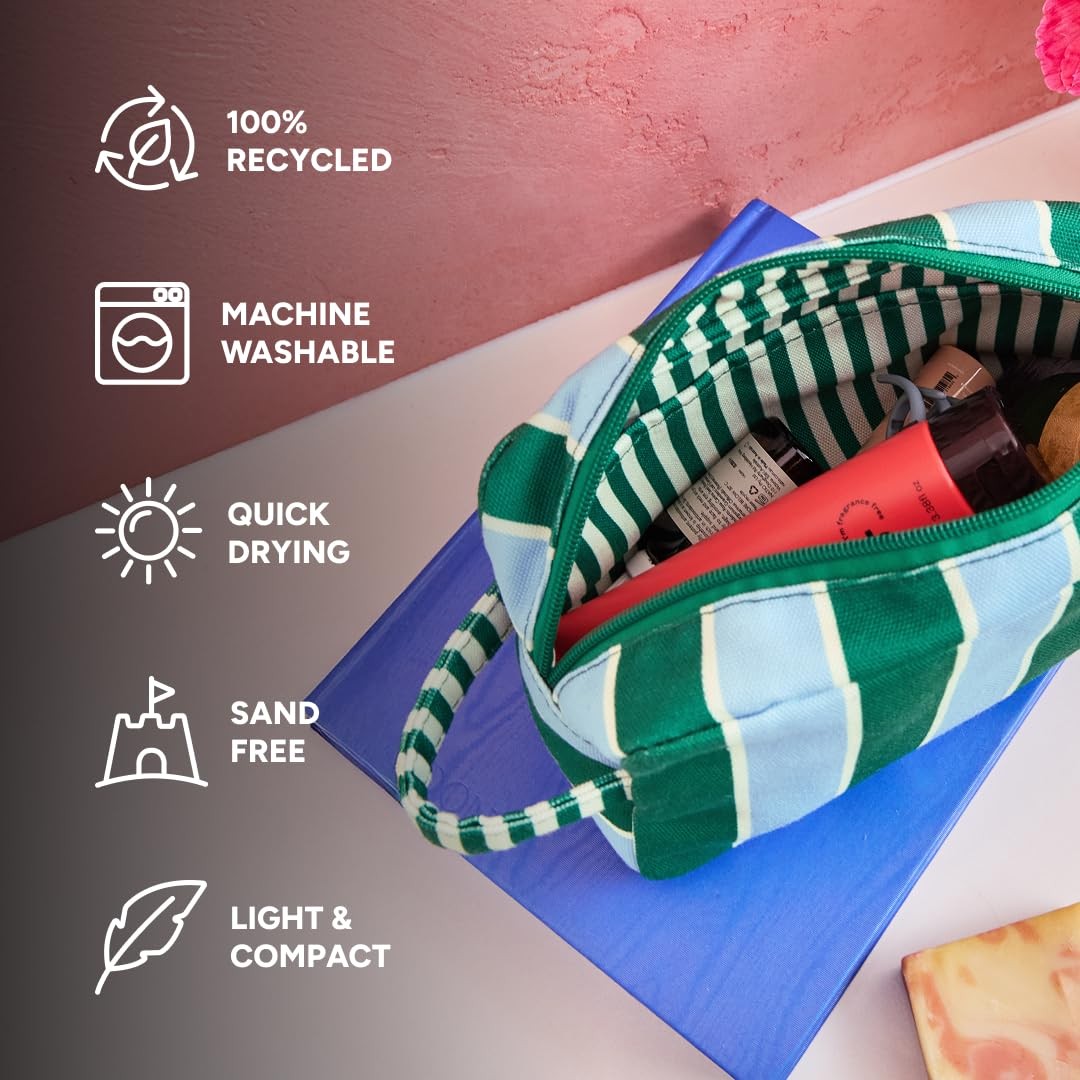 Large Travel Toiletry Bag with Recycled Materials and Hard-Wearing Design