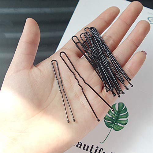 Leline's Black Hair Pins, 50 Pieces U Shaped 1 Count (Pack of 50),