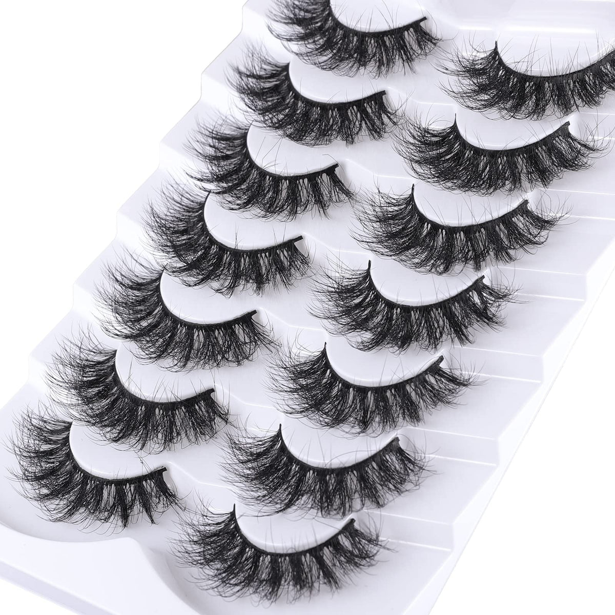 False Eyelashes 8D Fluffy Natural Look - Pack of 7