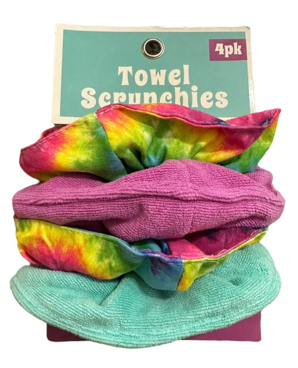 Set of 4 Towel Scrunchies, Ultra Soft Fabric for All Hair Types