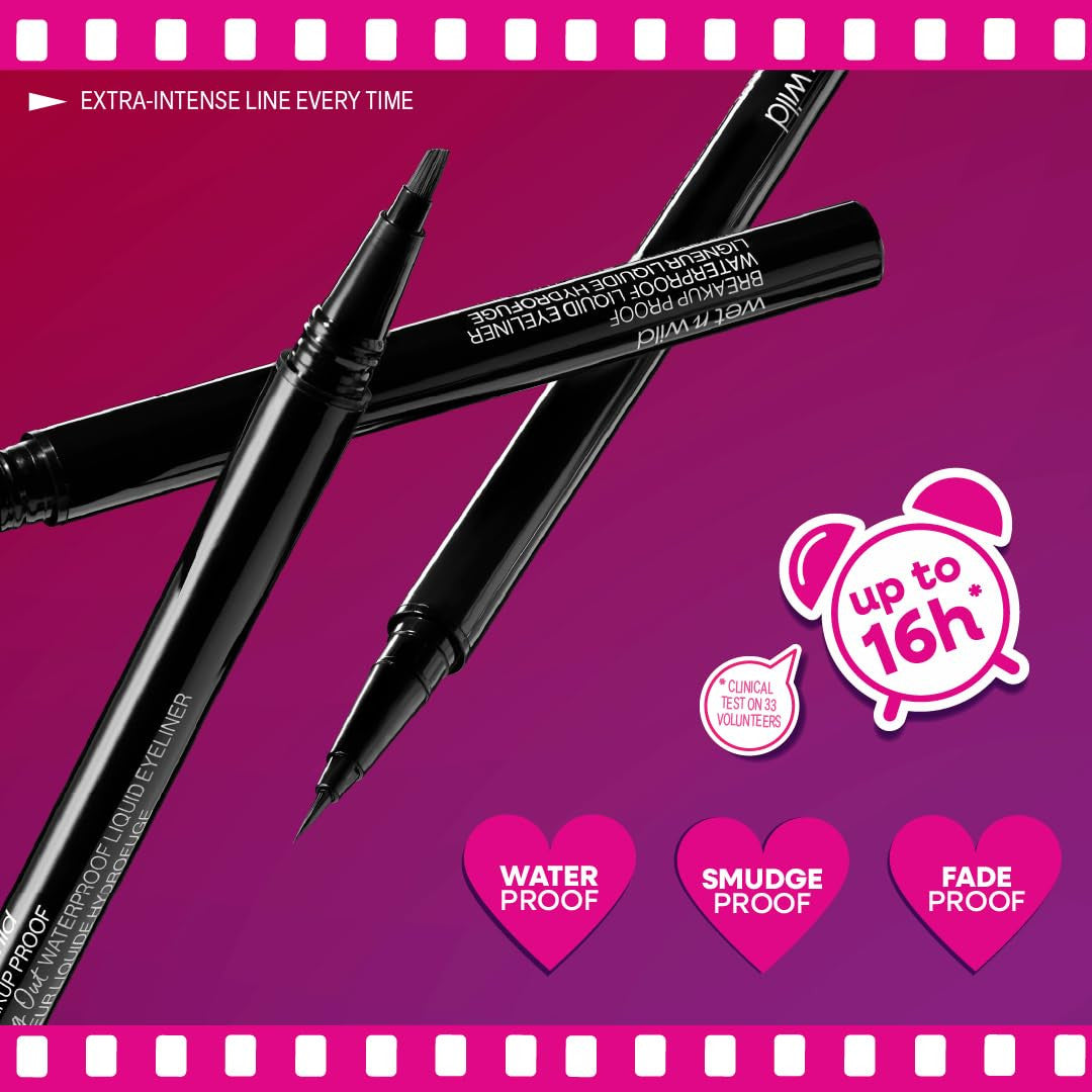 Waterproof Liquid Eyeliner with Ultra-Fine Brush - Long-Lasting 16H