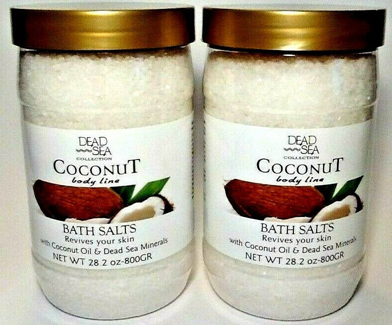 (2 Pack) Dead Sea Collection Bath Salts COCONUT OIL - 28.2 oz each