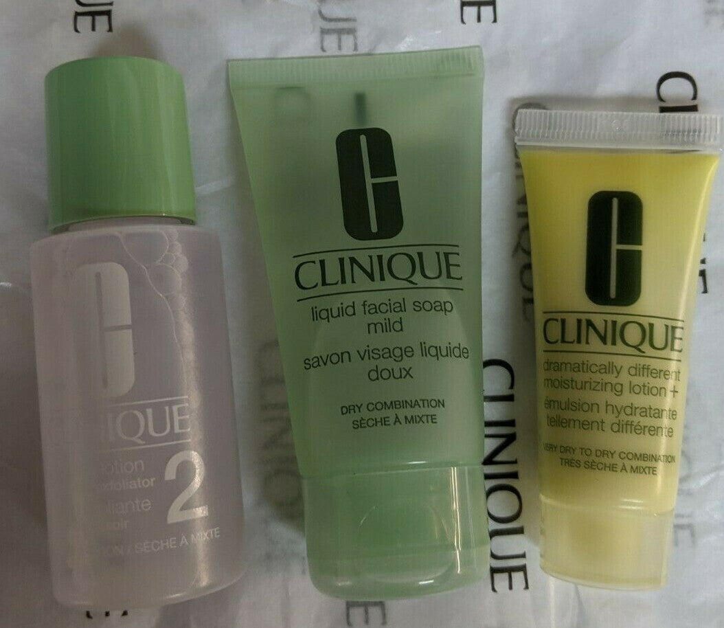 Clinique 3-Step Skincare Set for Normal & Combination Skin - Travel & Full Sizes