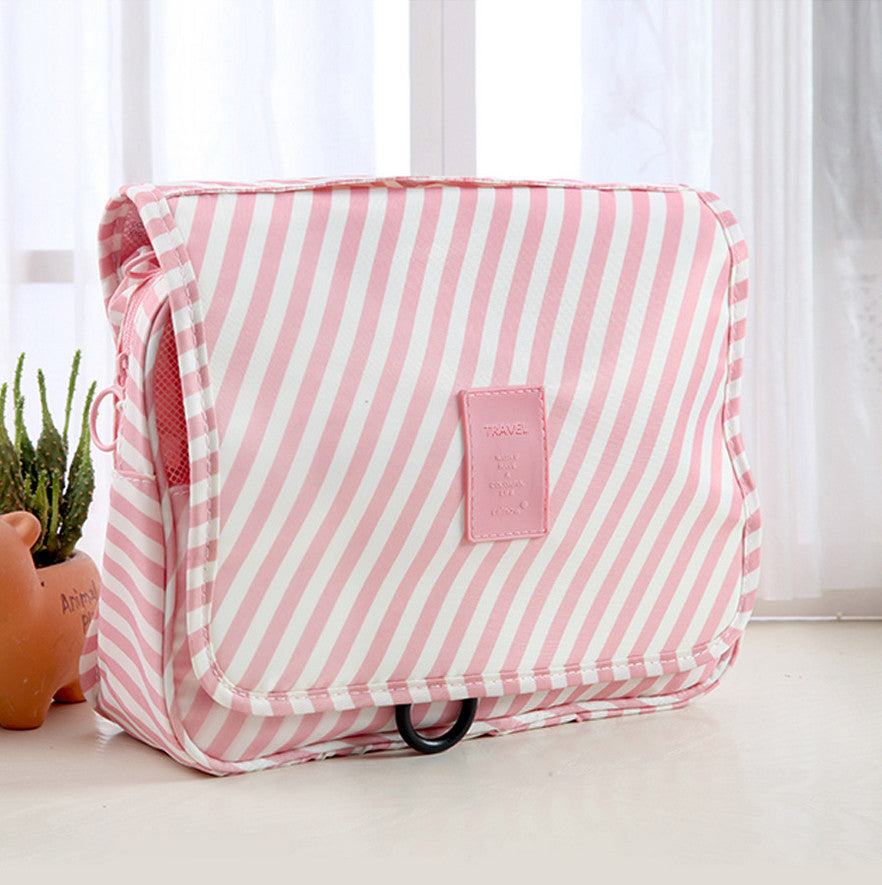 Travel Makeup Organizer Hanging Bag with Multi Mesh Pouches and Waterproof Exterior