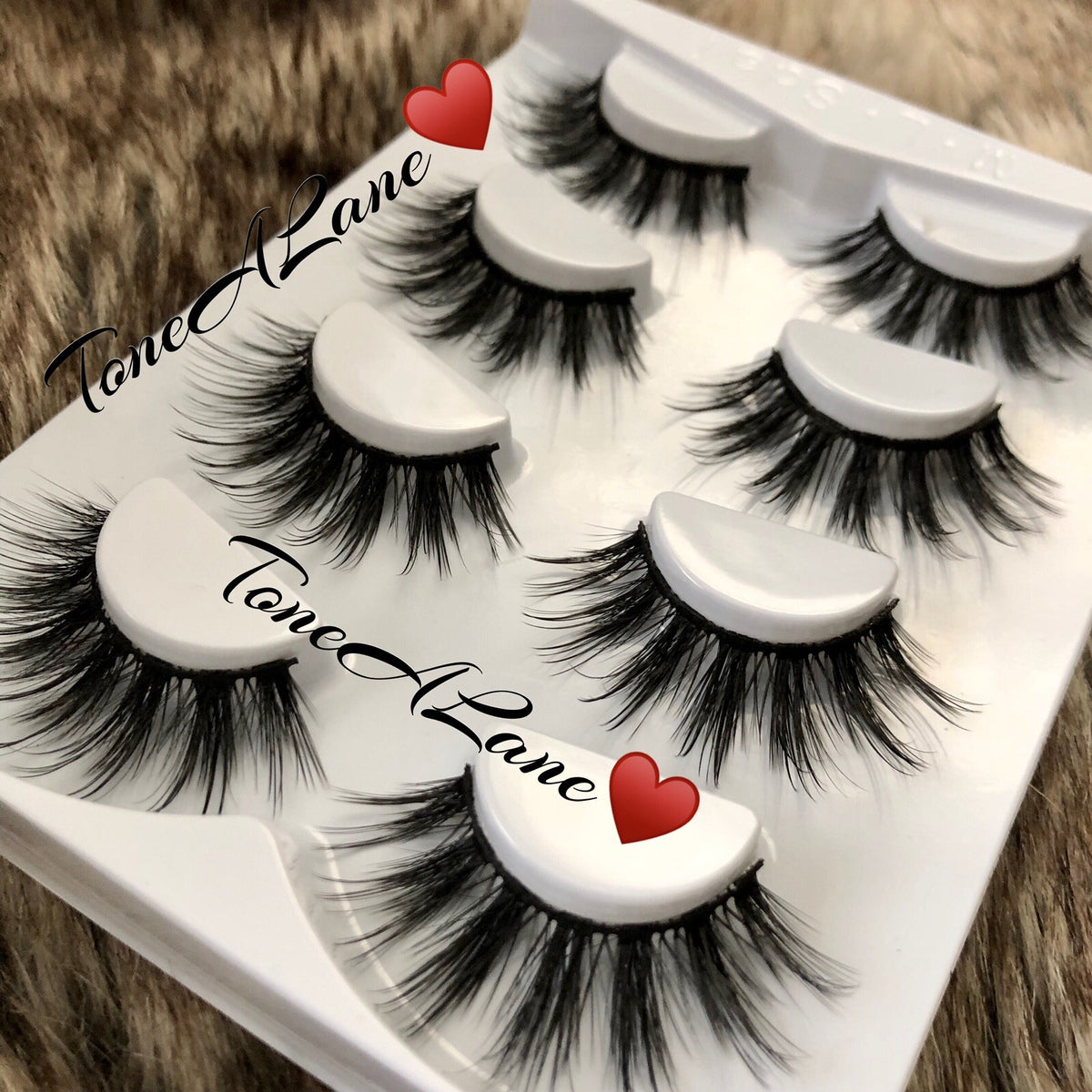 Reusable 3D Mink Eyelashes - Fluffy Wispies, Natural Handmade False Lash Set