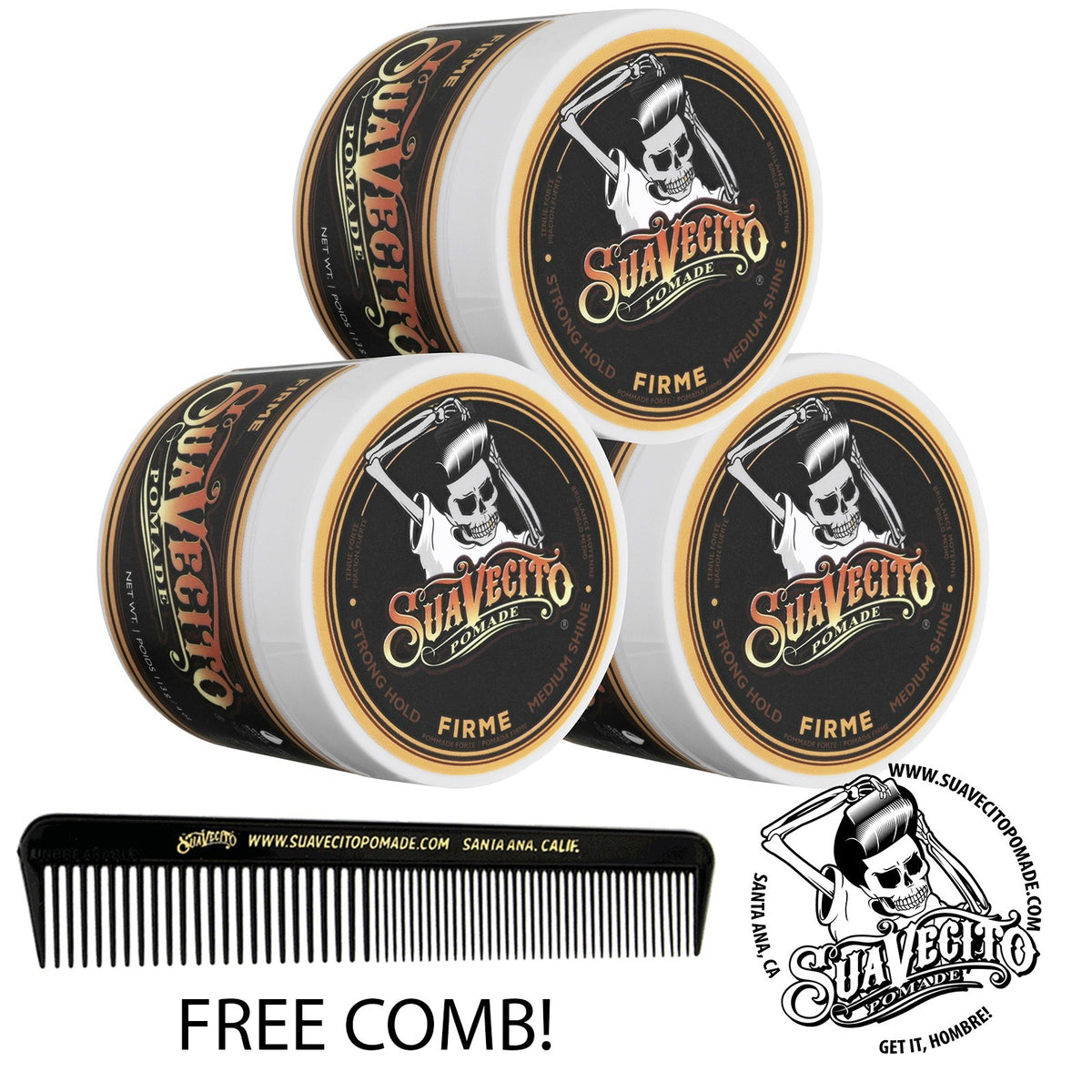 Strong Hold Hair Pomade Bundle - 3 Pack 4 oz. Water Soluble Styling Gel
