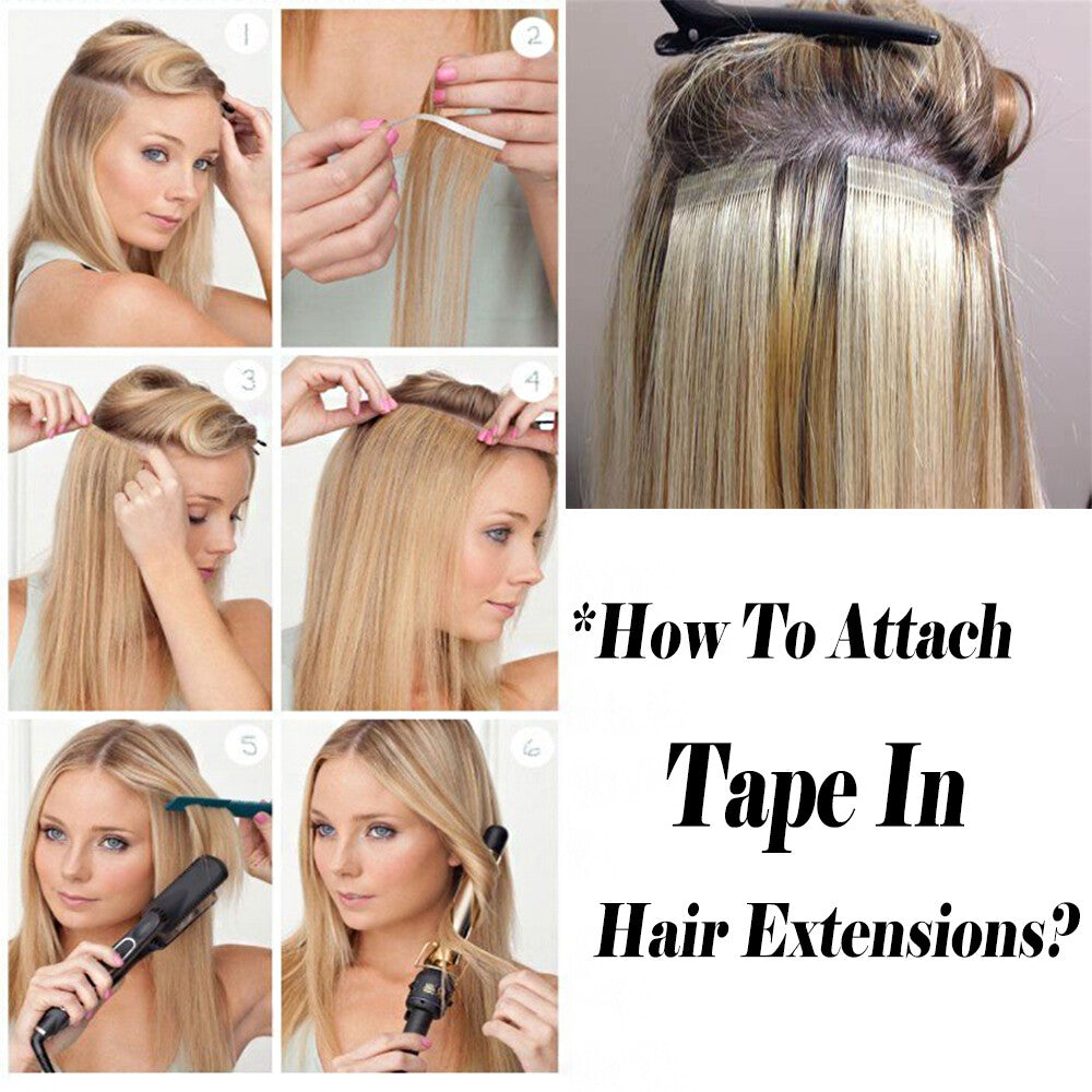 Thick Tape in Remy Human Hair Extensions Invisible Skin Weft Full Head